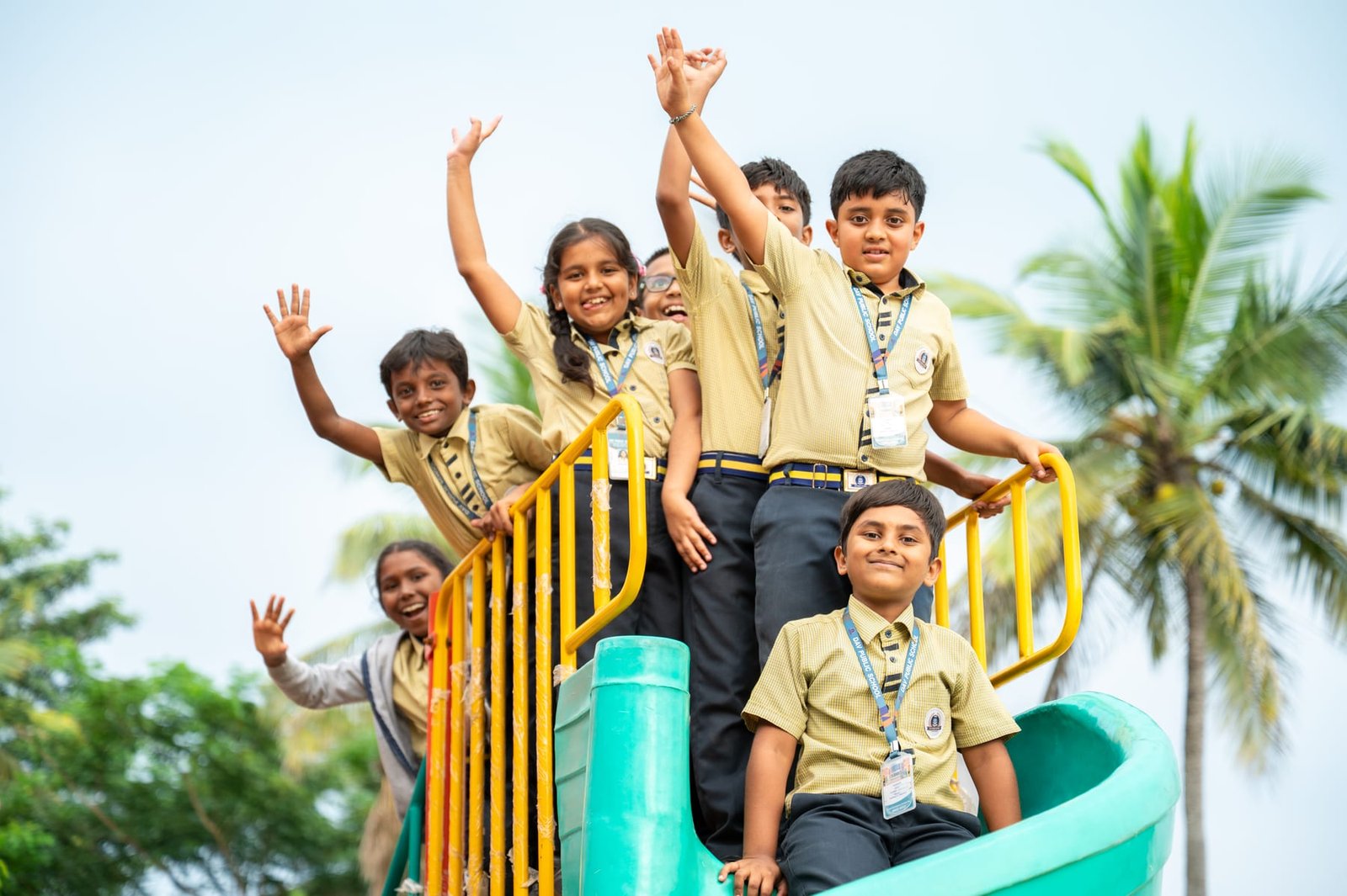 DAV students on the playground