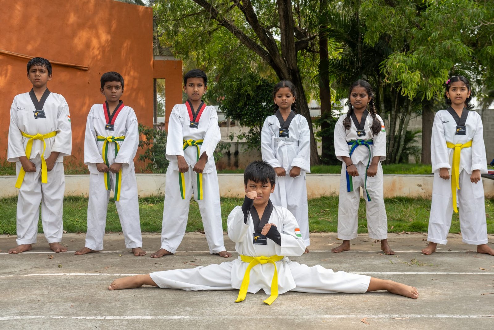 DAV students during taekwondo practice